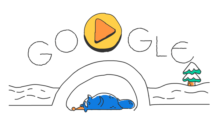paisagem mostrando a palavra Google em um dia de inverno